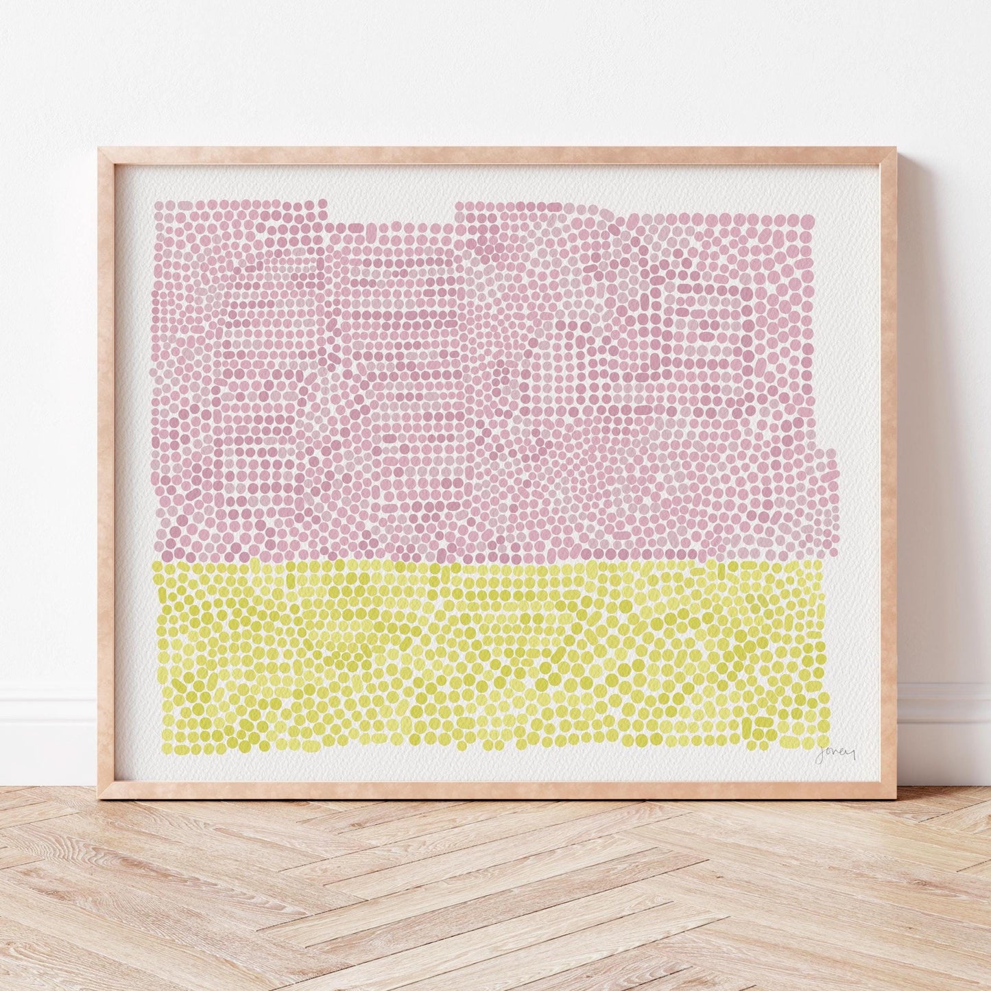 Pink Polka Dots Abstract Art Print - Unframed or Framed - 200216