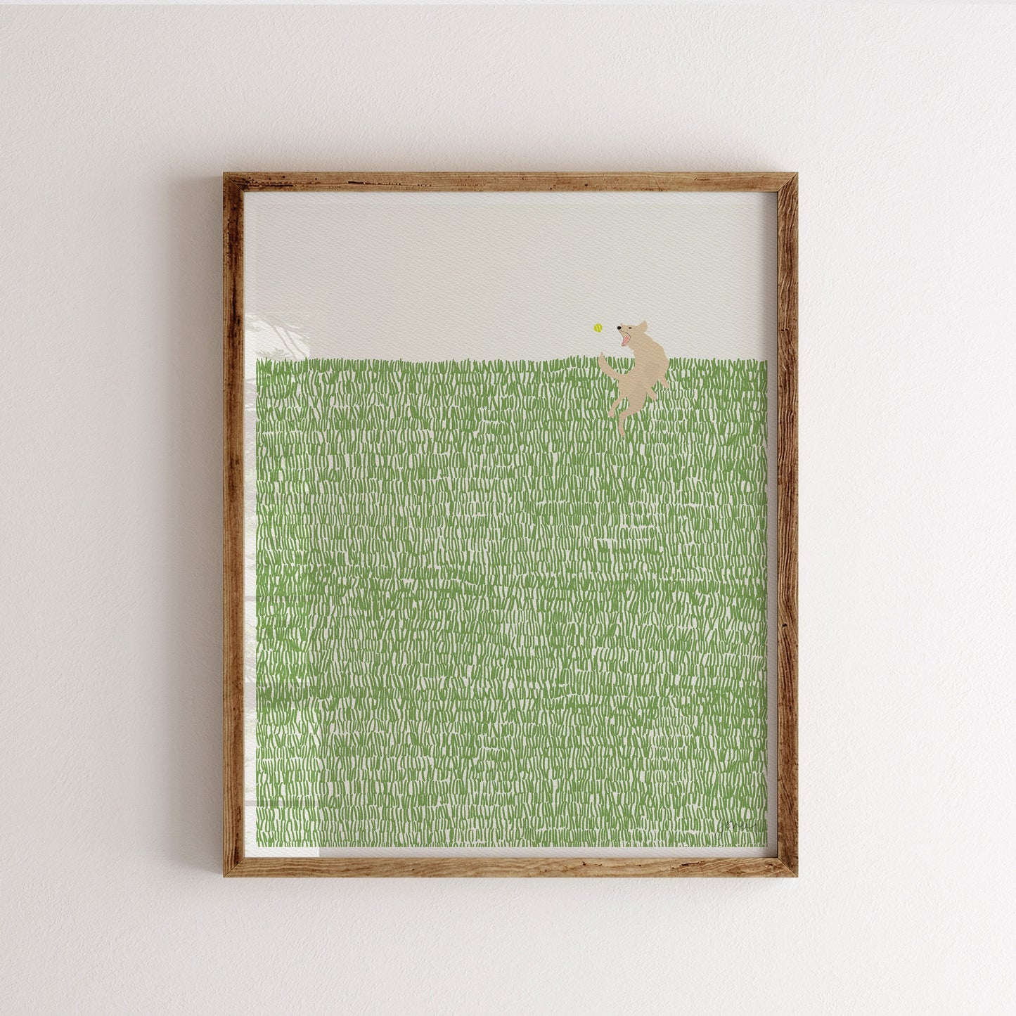 Golden Retriever in the Grass Art Print - Unframed or Framed - 140715