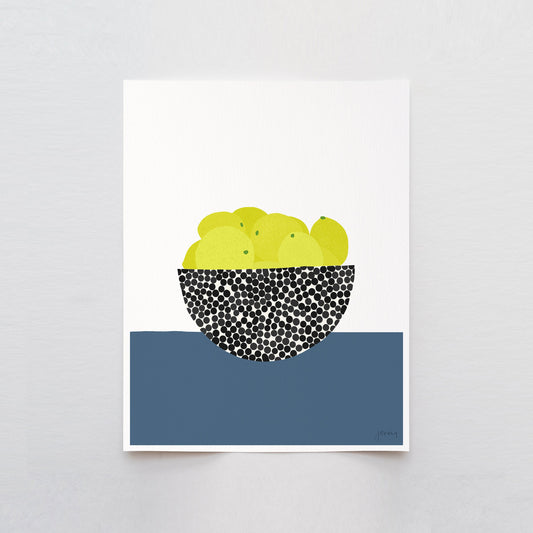 Lemons in Abstract Bowl Art Print - Unframed or Framed - 200618