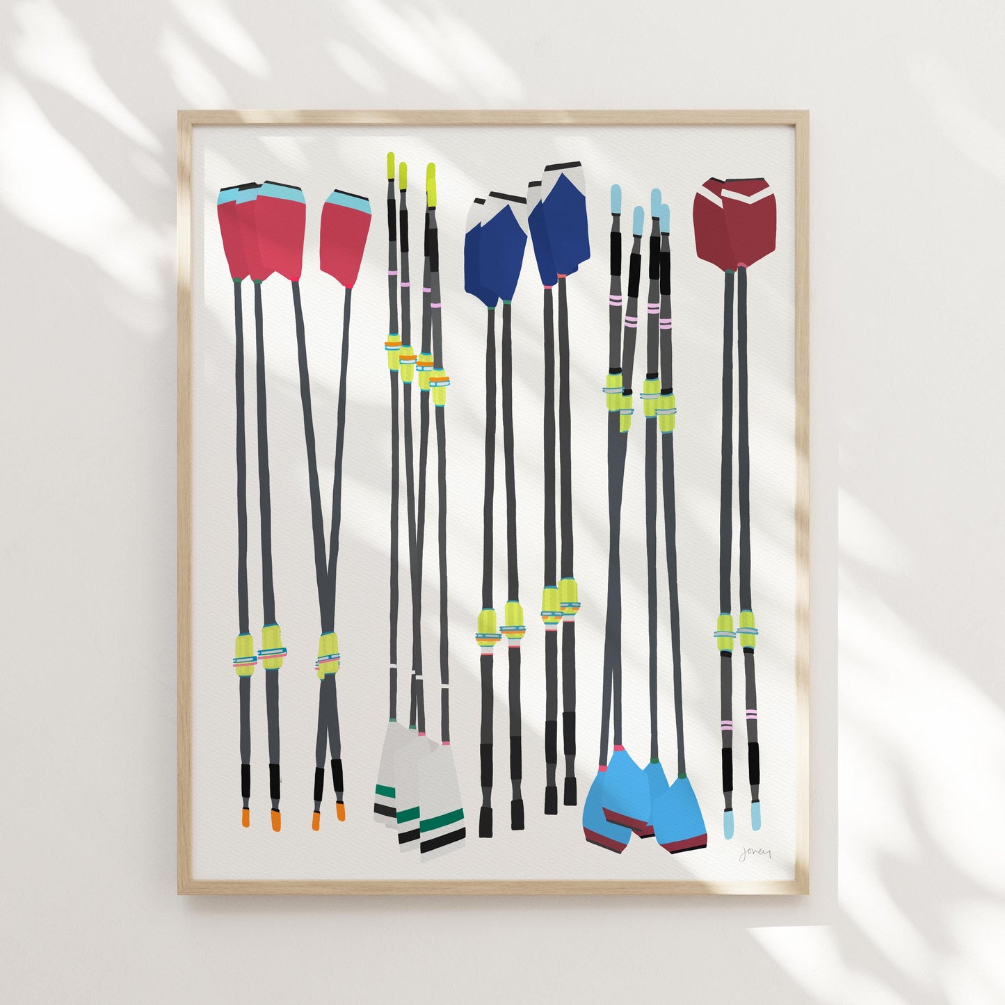 Rowing Crew Oars Art Print - Unframed or Framed - 250525