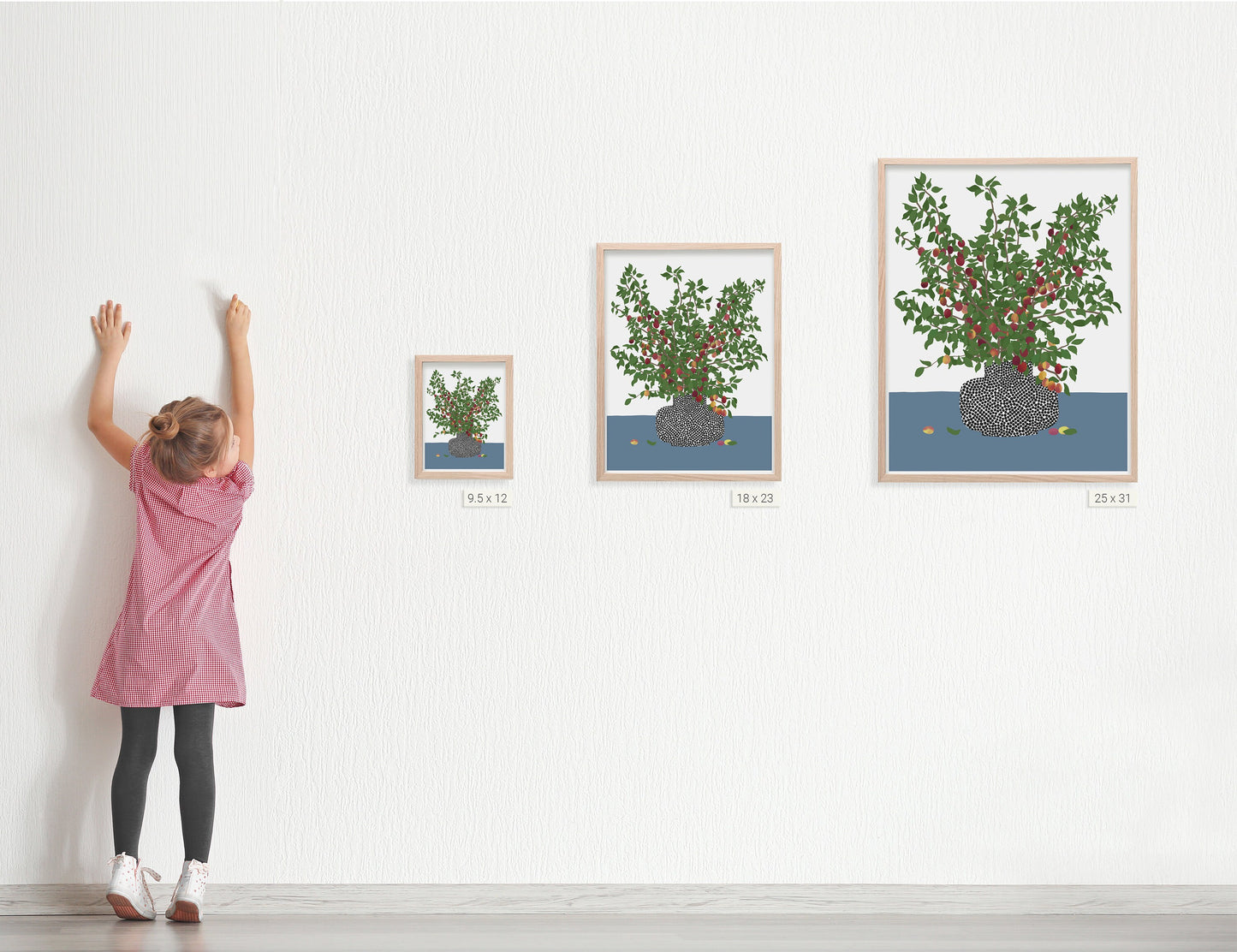 Plum Branches Abstract Still Life Art Print - Unframed or Framed - 200419