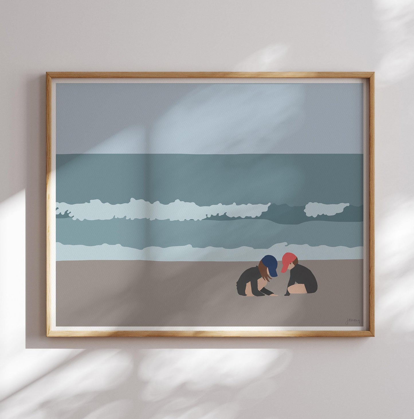 Kids Playing in Sand Art Print - Unframed or Framed - 160502