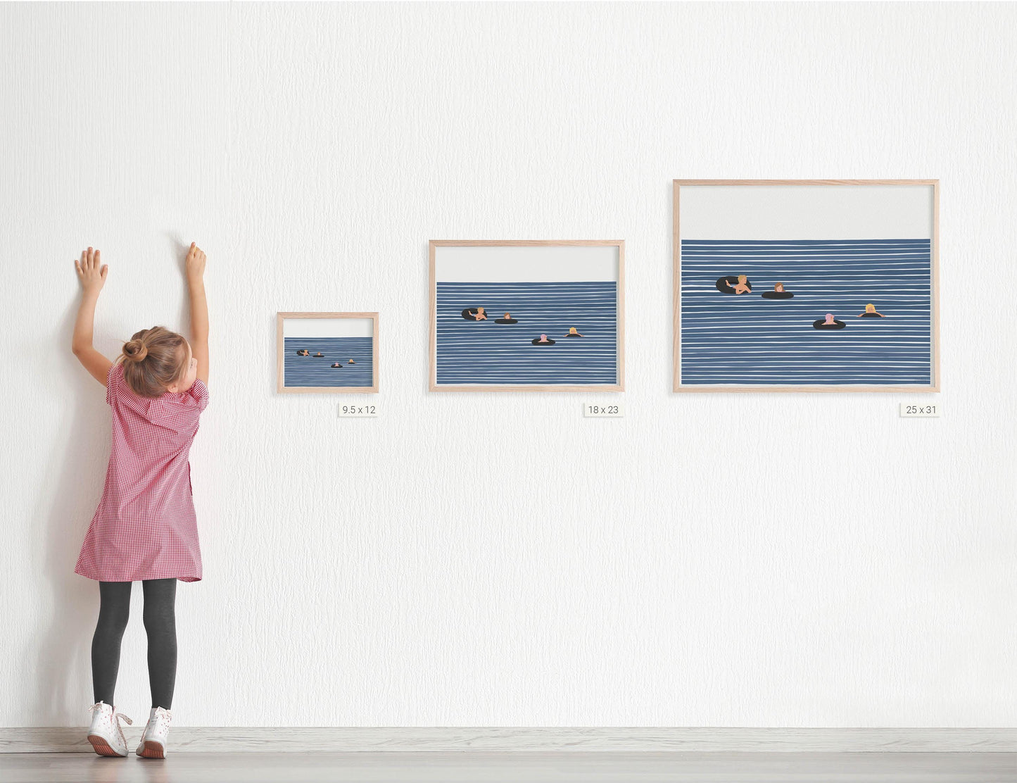 Family of Four in Inner Tubes Art Print - Unframed or Framed - 220917