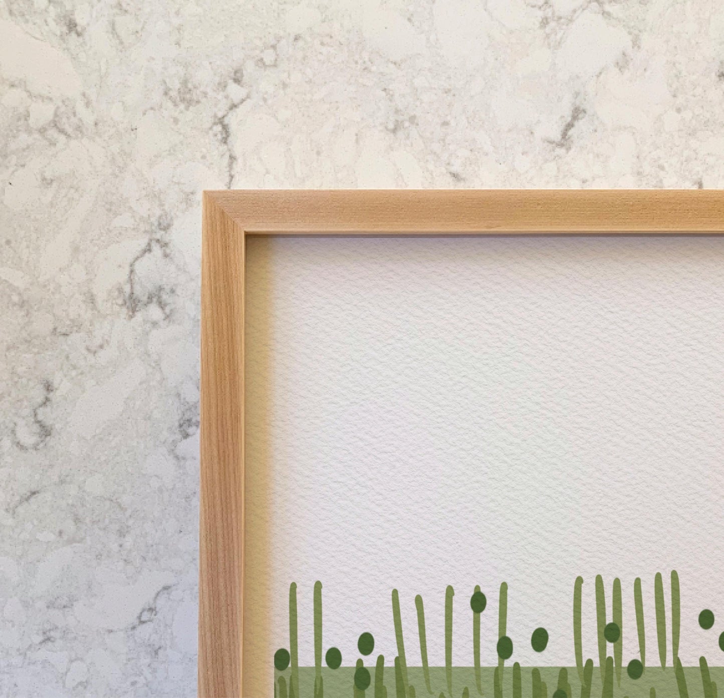 Great Blue Heron in Green Grass Art Print - Unframed or Framed - 250406