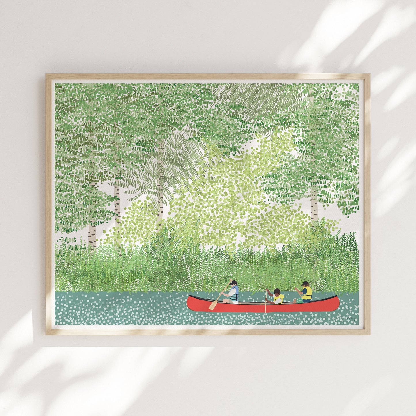 Canoeing Kids Art Print - Unframed or Framed - 210708