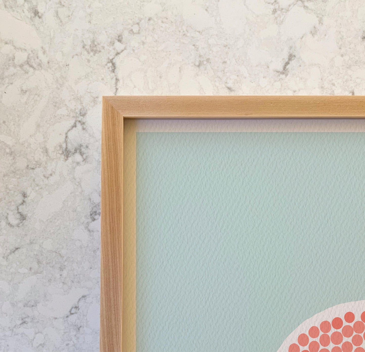 Coral Dotted Abstract Art Print – Signed - 220317