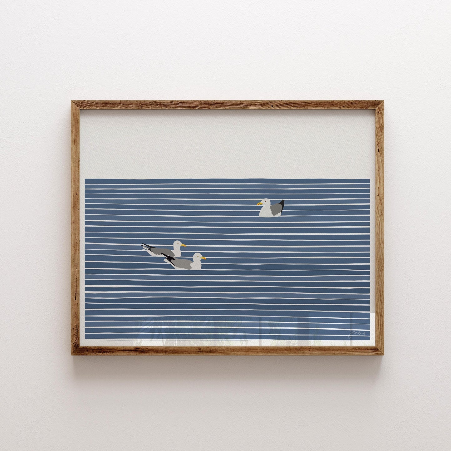 Seagull Family Art Print - Unframed or Framed - 250414