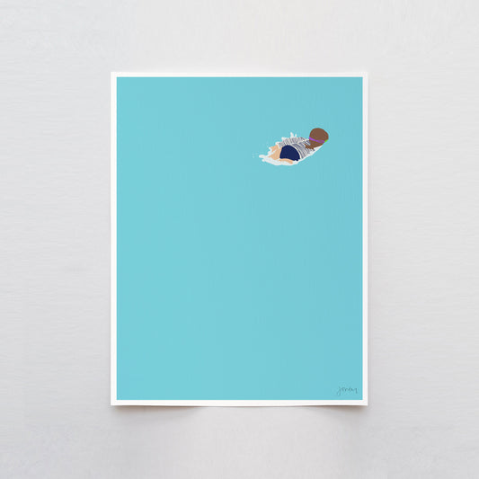 Face Down Swimming Art Print - Unframed or Framed - 150622