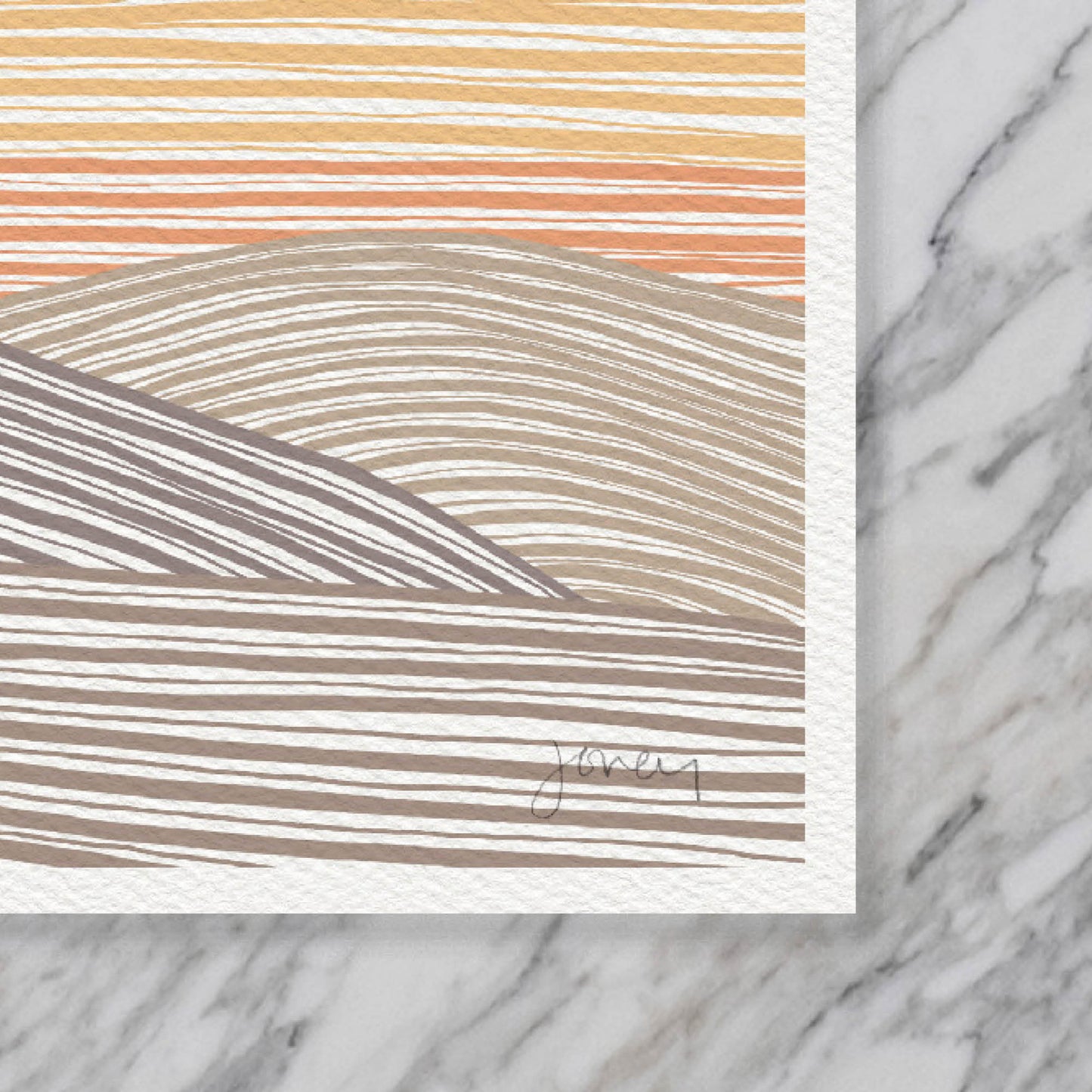 Desert Sunset Abstract Art Print - Unframed or Framed - 240207