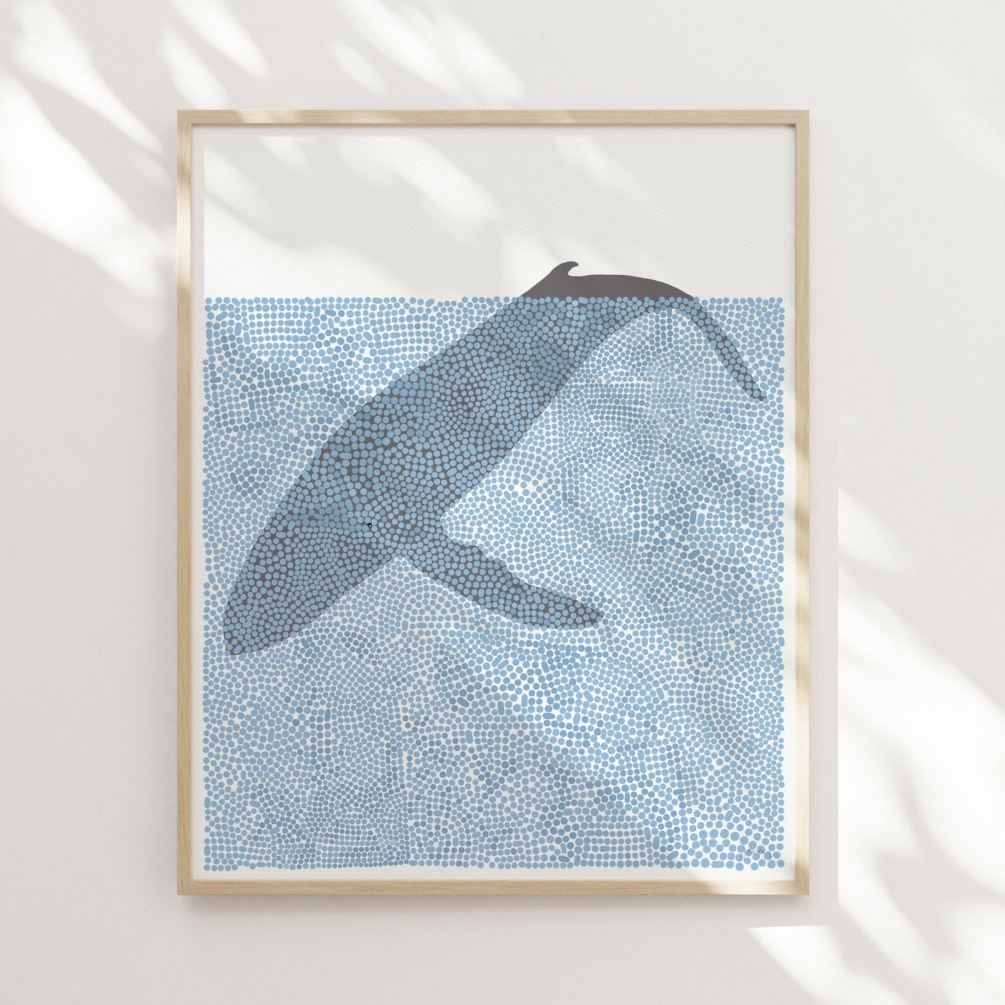 Humpback Diving Abstract Art Print - Unframed or Framed - 240526