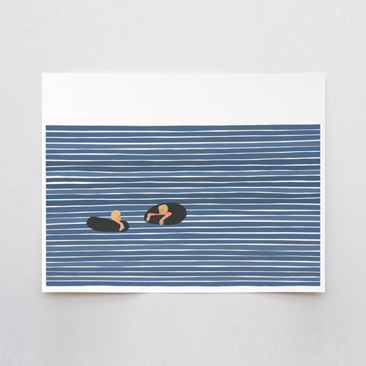Boys in Inner Tubes Art Print - Unframed or Framed - 220917