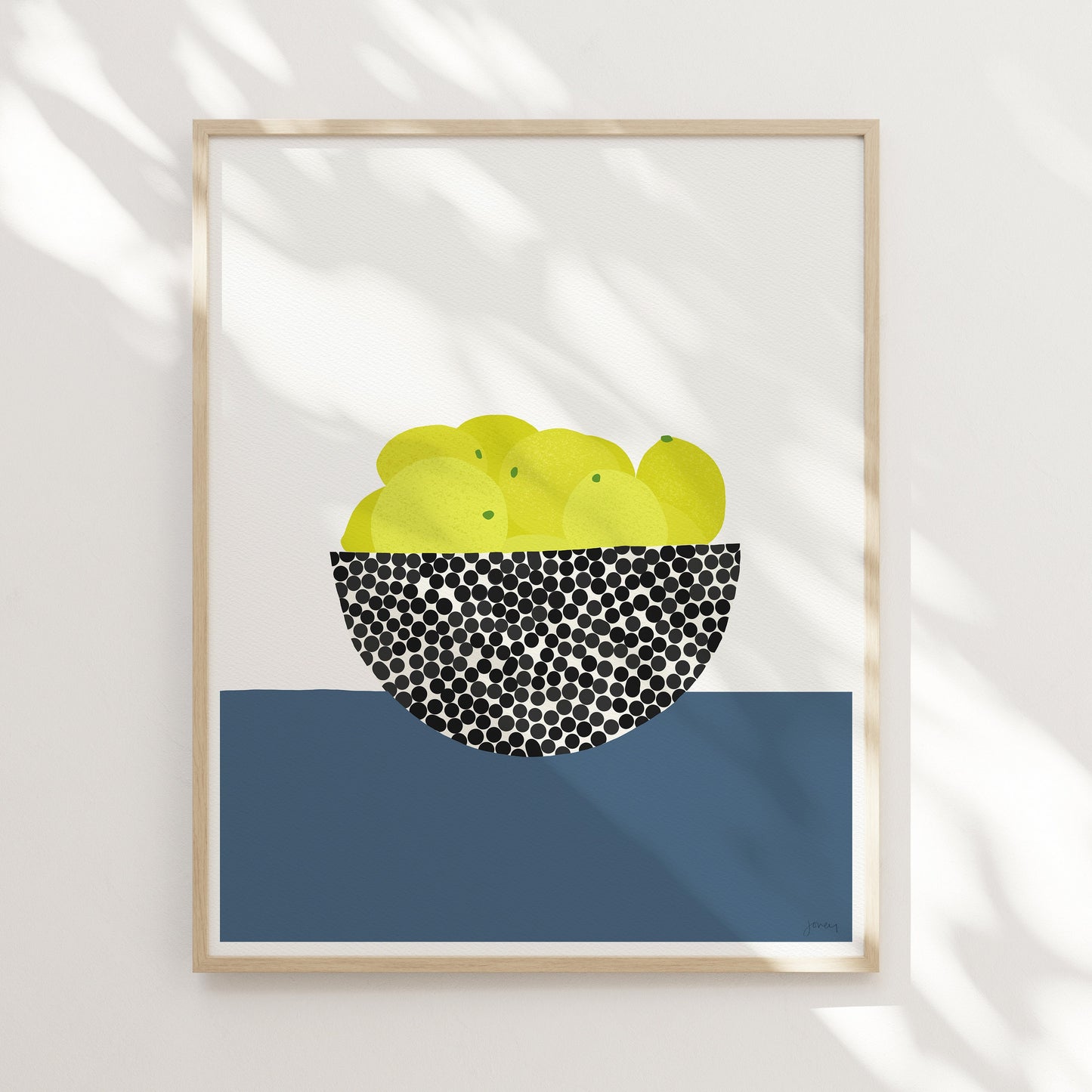 Lemons in Abstract Bowl Art Print - Unframed or Framed - 200618