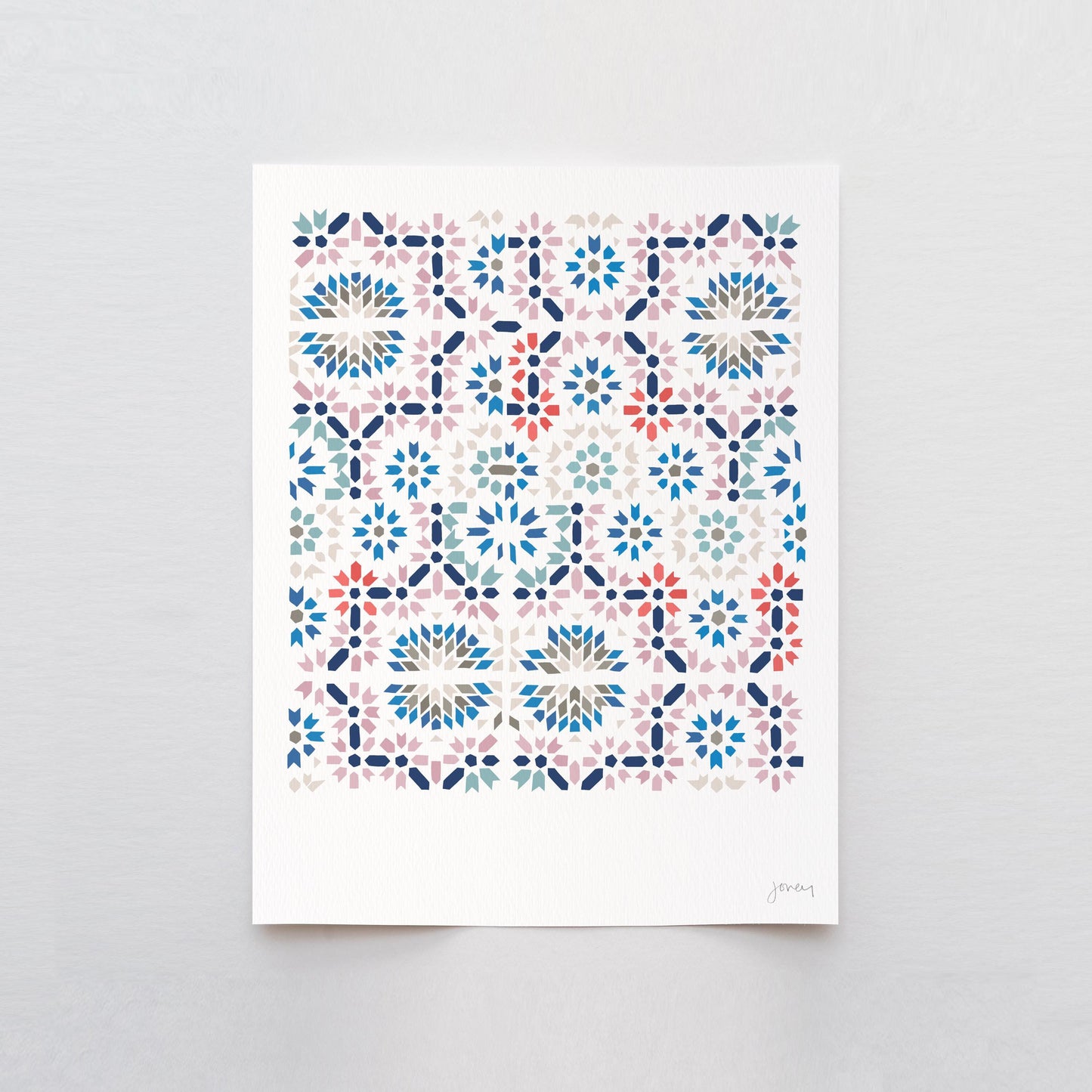 Abstract Tile Art Print - Vibrant Color Artwork | Framed or Unframed Options