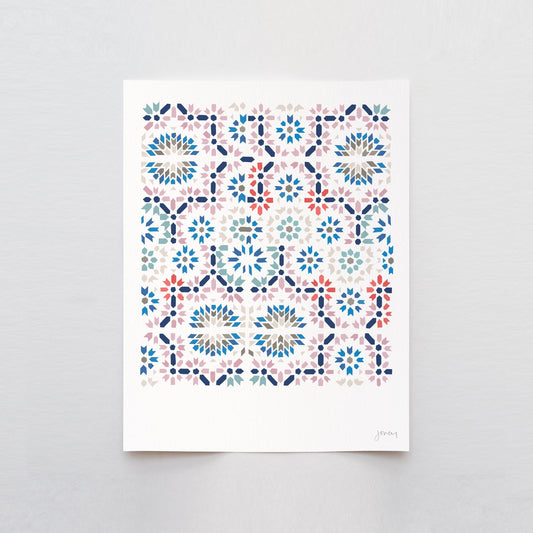 Abstract Tile Art Print - Vibrant Color Artwork | Framed or Unframed Options