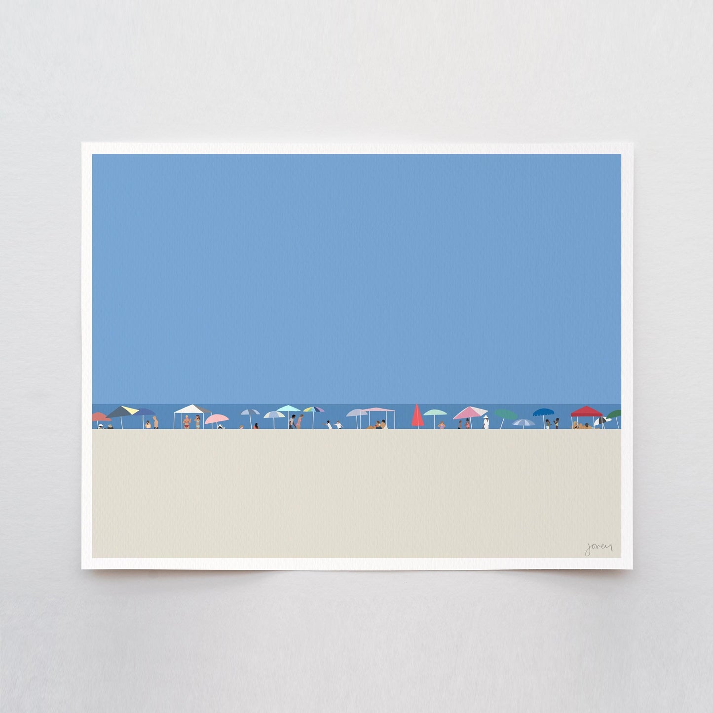Beach Umbrellas Art Print - Unframed or Framed - 210918