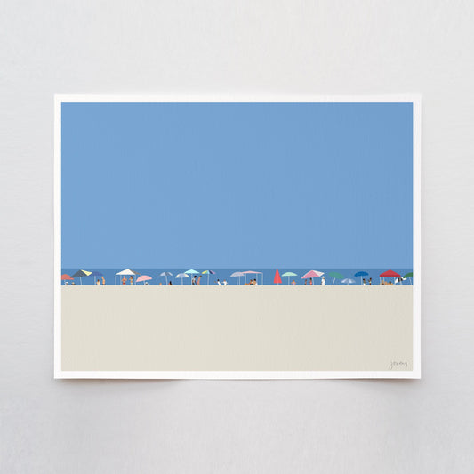 Beach Umbrellas Art Print - Unframed or Framed - 210918