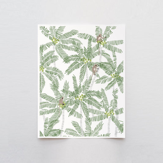 Vervet Monkeys in Palm Trees Art Print - Unframed or Framed - 250316