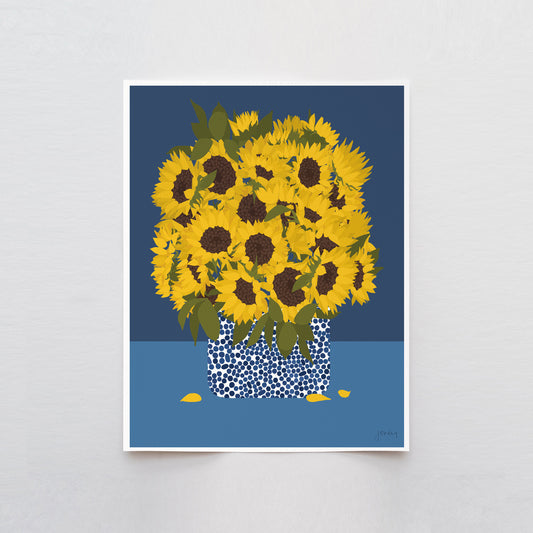 Sunflowers Still Life Art Print - Unframed or Framed - 231008