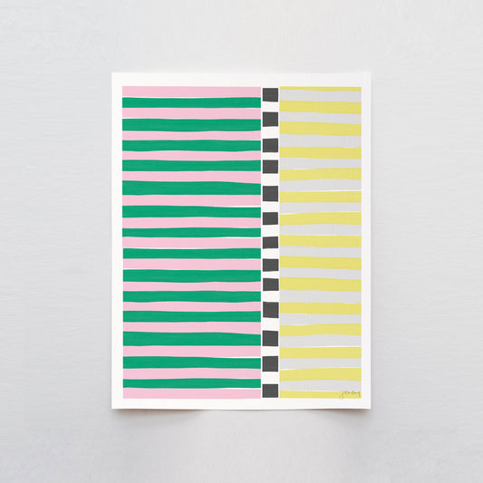 Pink and Green Abstract Art Print - Unframed or Framed - 200810