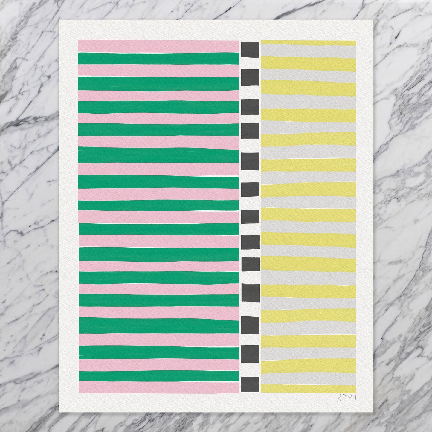 Pink and Green Abstract Art Print - Unframed or Framed - 200810