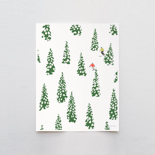 Skiing the Trees Art Print - Unframed or Framed - 230114