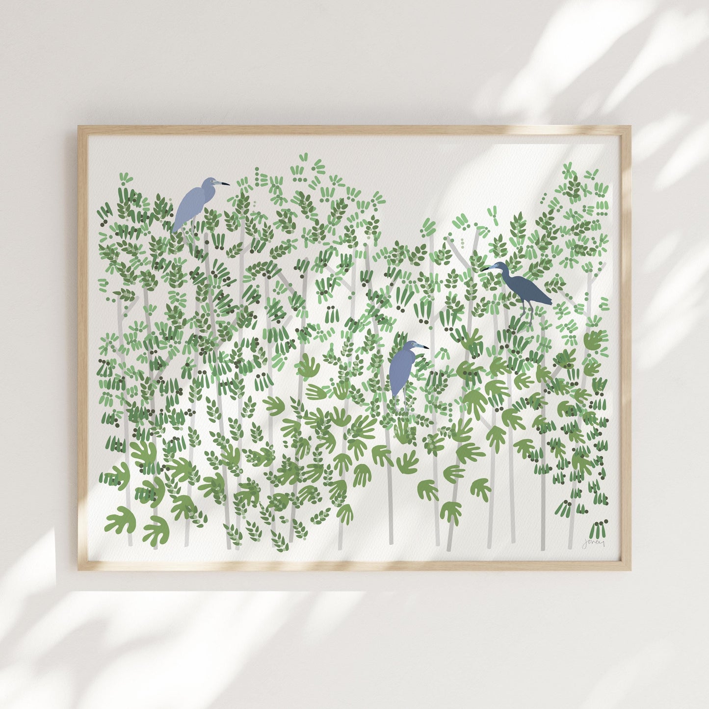 Mangrove with Little Blue Herons Art Print - Unframed or Framed - 250112