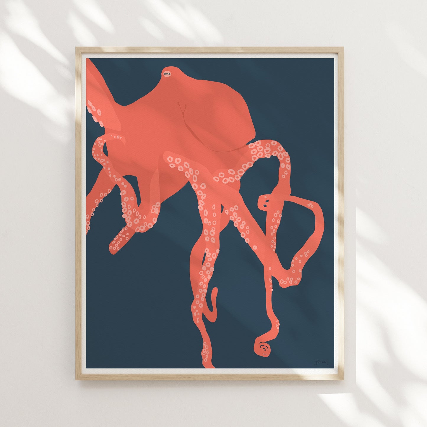 Red Octopus Art Print - Unframed or Framed - 150615