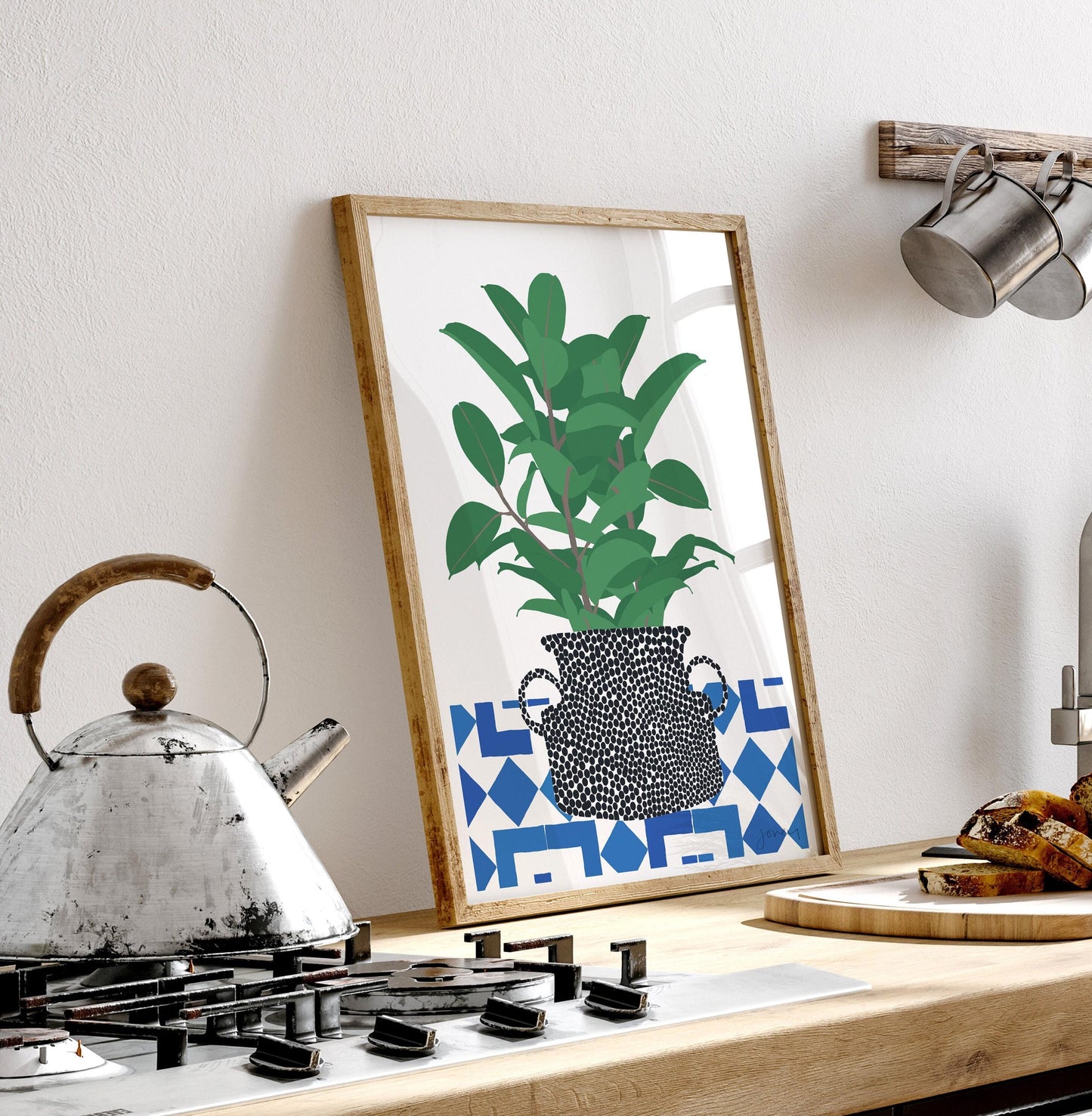 Tropical Leaves Still Life Art Print- Unframed or Framed - 200606