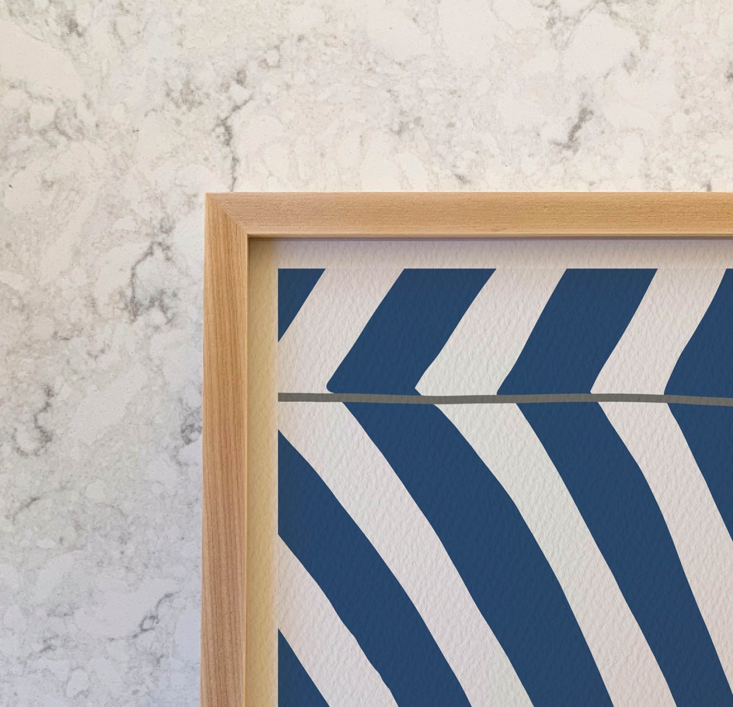 Navy Umbrella Art Print - Unframed or Framed - 240714