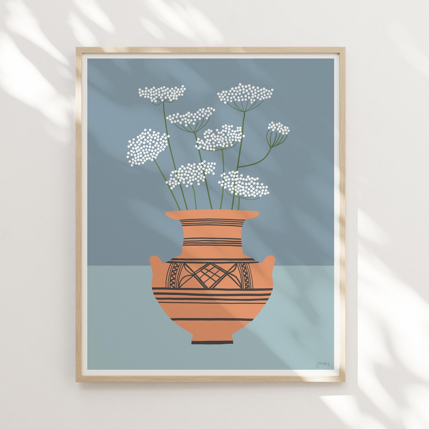 Queen Anne's Lace in a Greek Vase Art Print - Signed - 260803