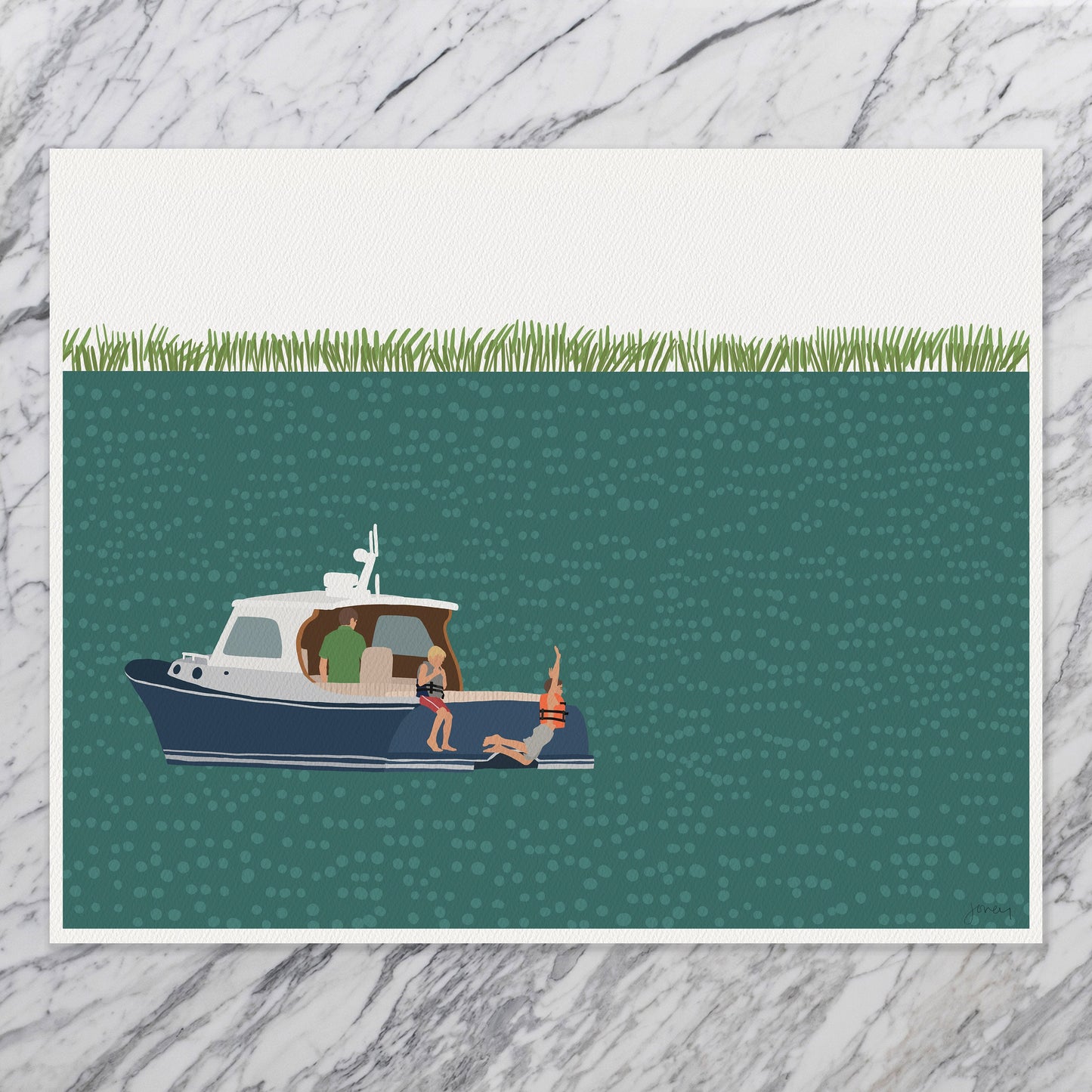 Jump off a Boat Art Print - Unframed or Framed - 211029