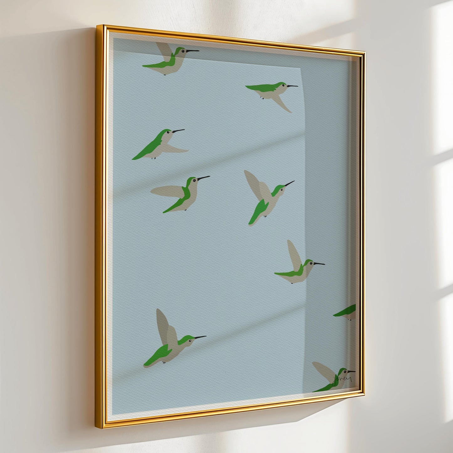Hummingbirds Group Art Print - Unframed or Framed - 211217