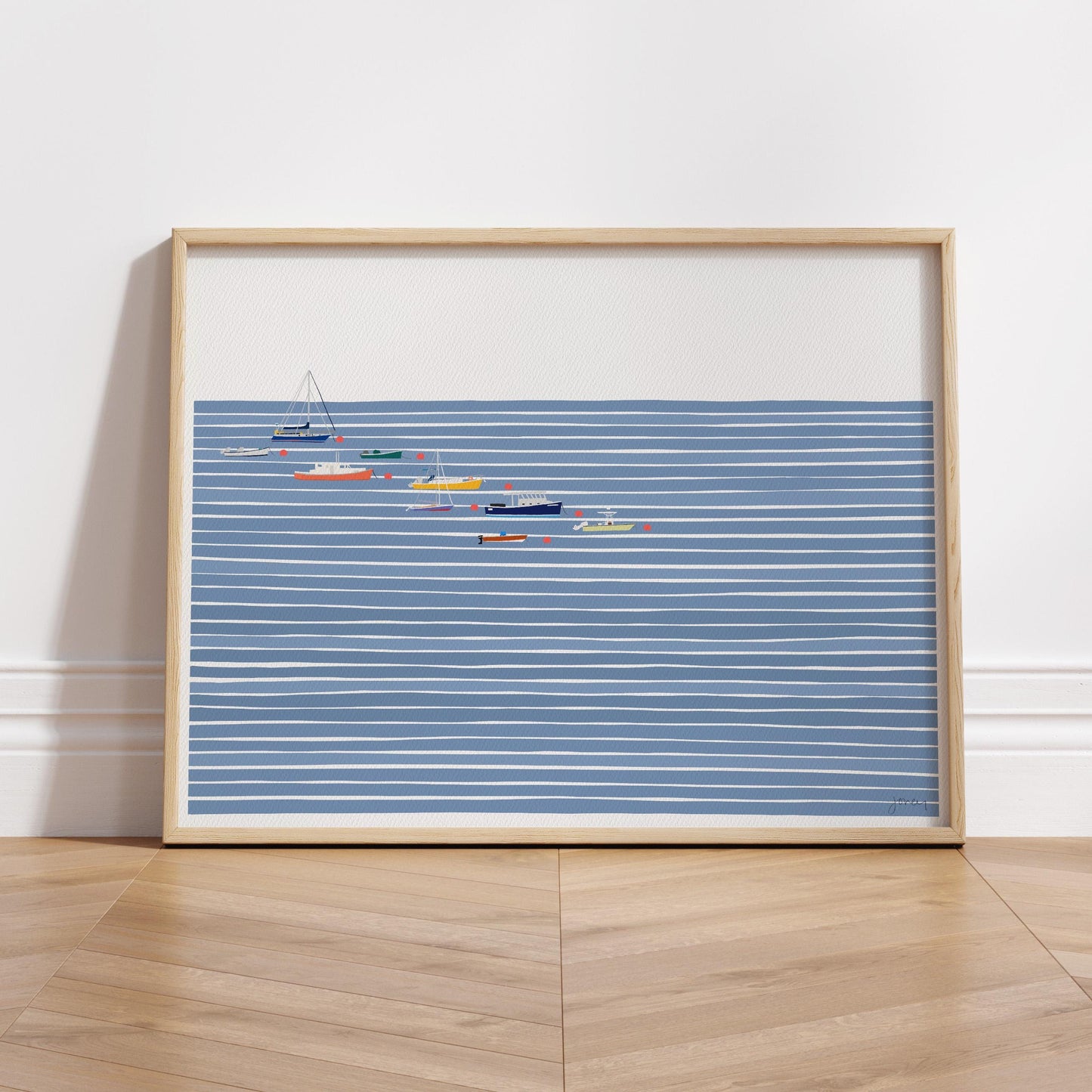 Harbor Moorings Art Print - Unframed or Framed - 250629