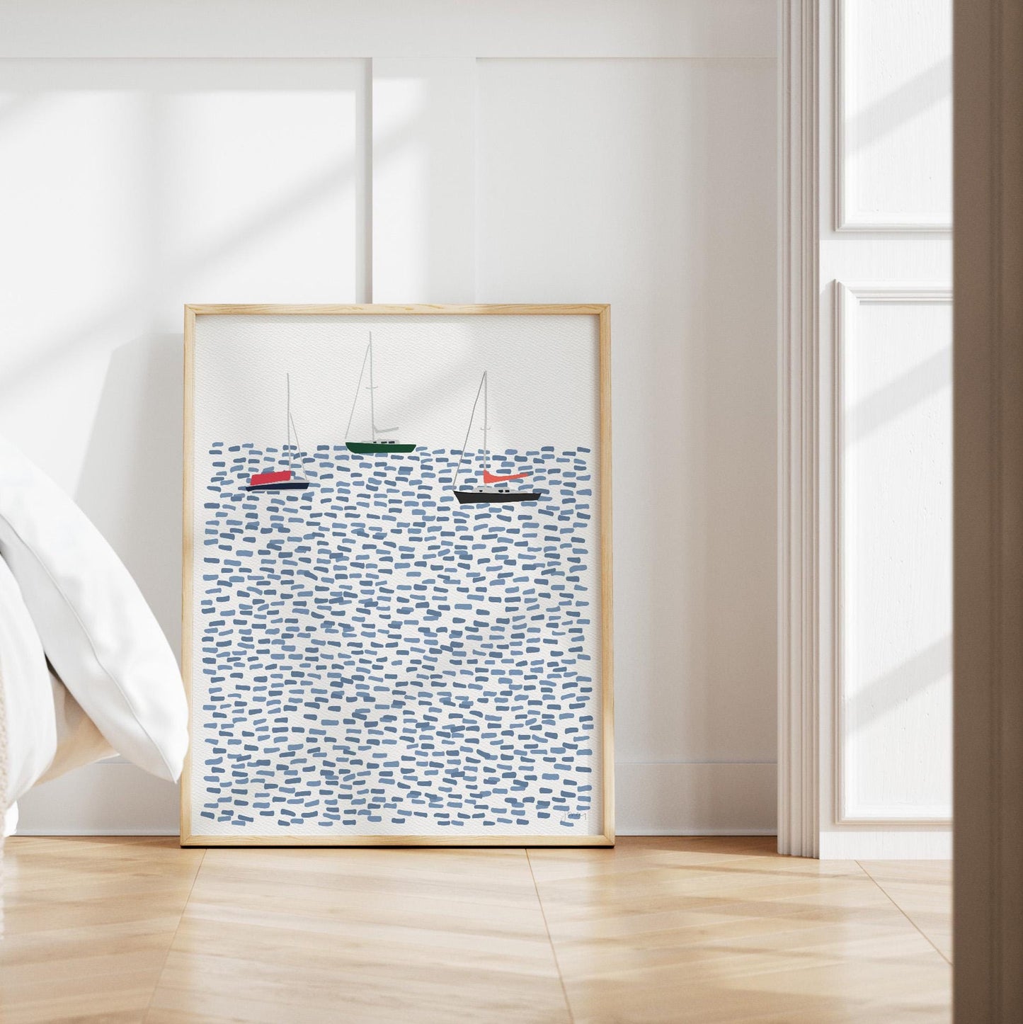 Moored Sailboats Art Print - Unframed or Framed - 250713