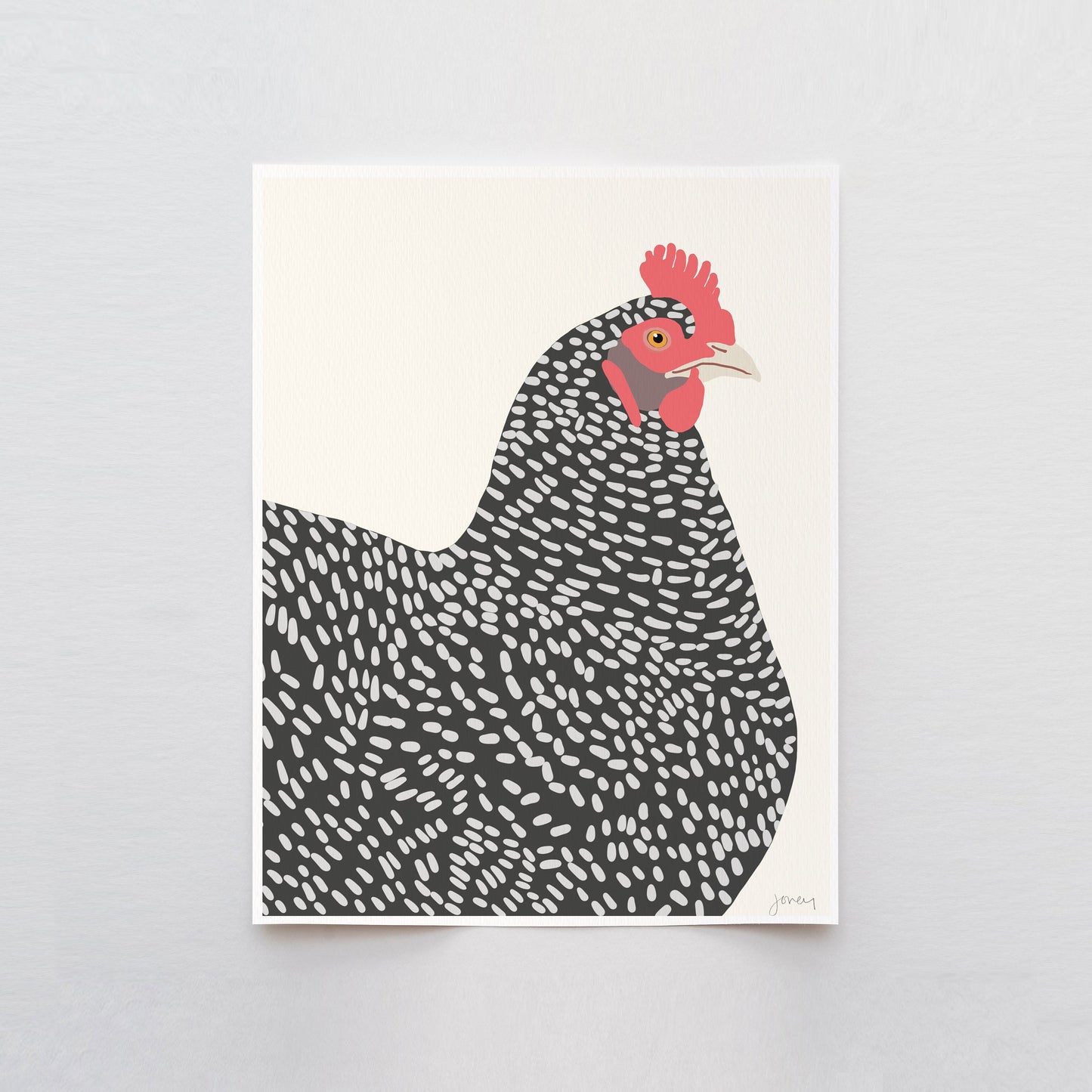 Plymouth Rock Chicken Art Print - Unframed or Framed - 130109A