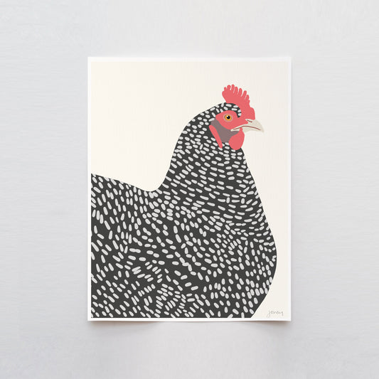 Plymouth Rock Chicken Art Print - Unframed or Framed - 130109A