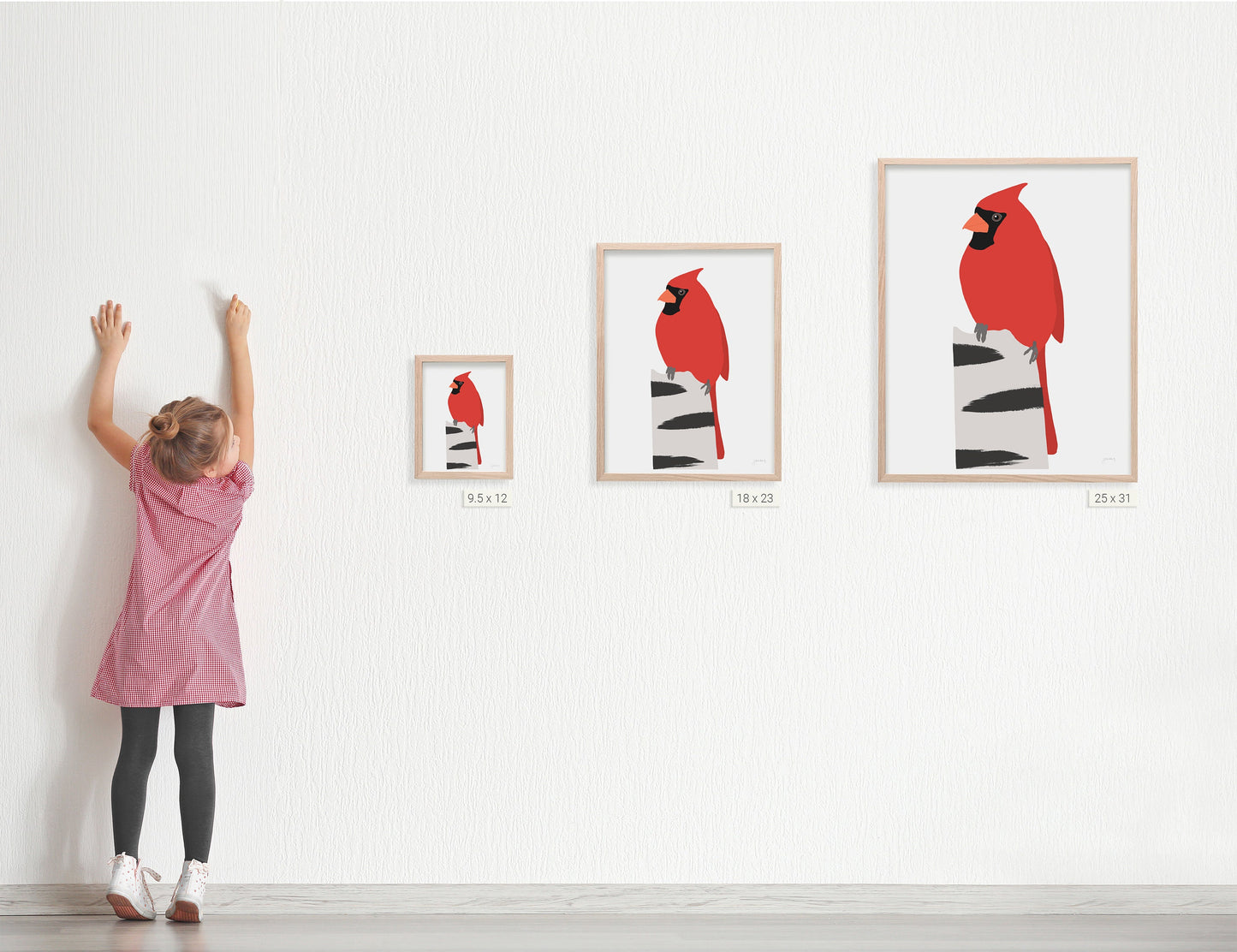 Cardinal in Birch Art Print - Unframed or Framed - 230121