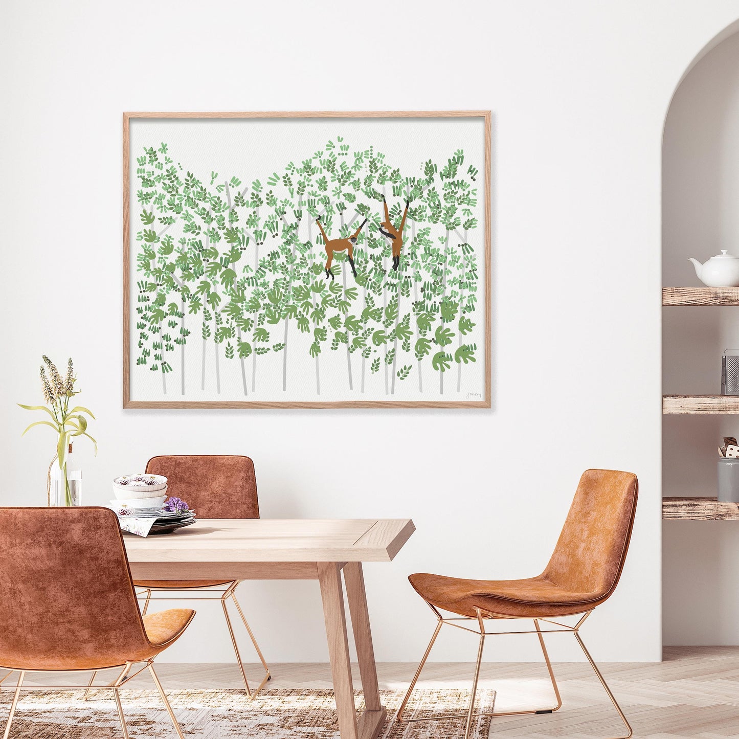 Monkeys in Jungle Art Print - Unframed or Framed - 250228