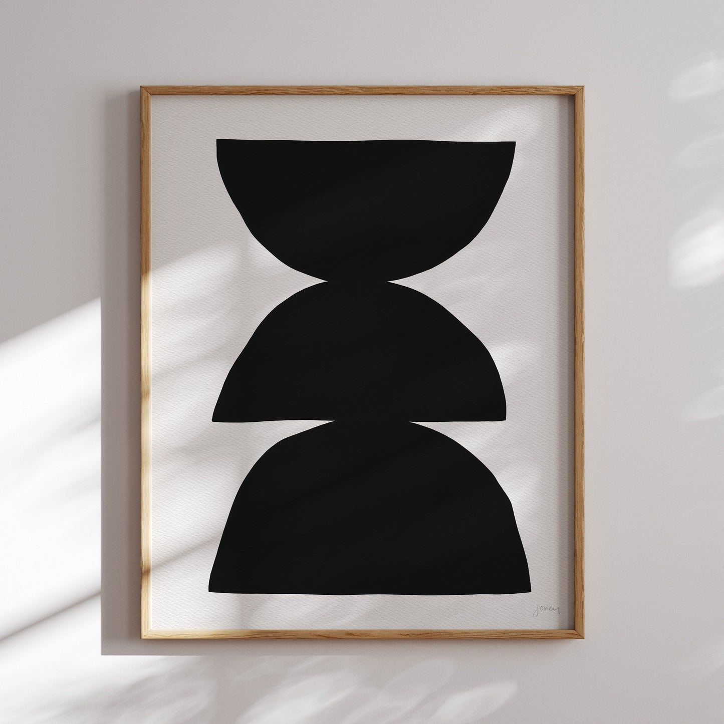 Black Shapes Abstract Art Print - Unframed or Framed - 200730