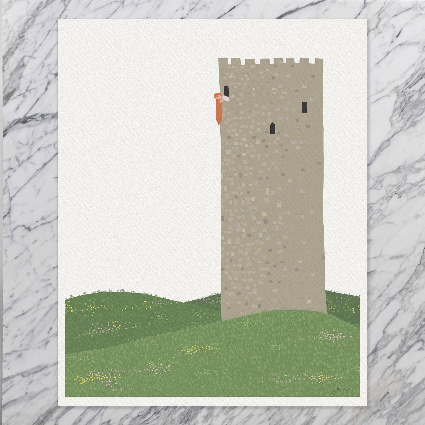 Rapunzelturm Tower Art Print - Unframed or Framed - 200713