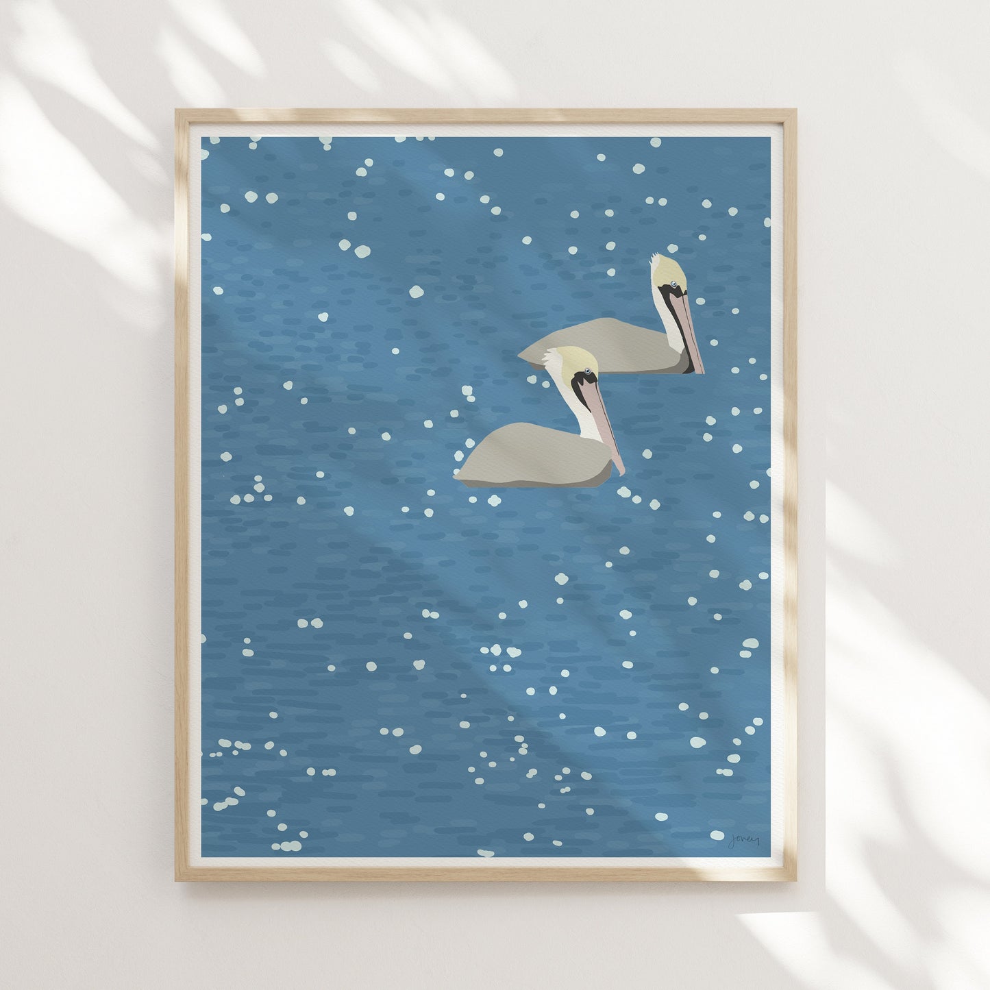 Two Pelicans Art Print - Unframed or Framed - 220105