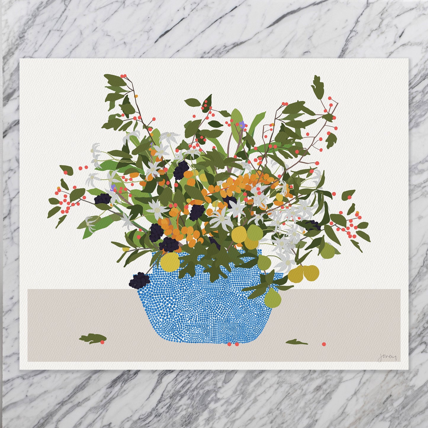 Kumquats Abstract Still Life Art Print - Unframed or Framed - 210309