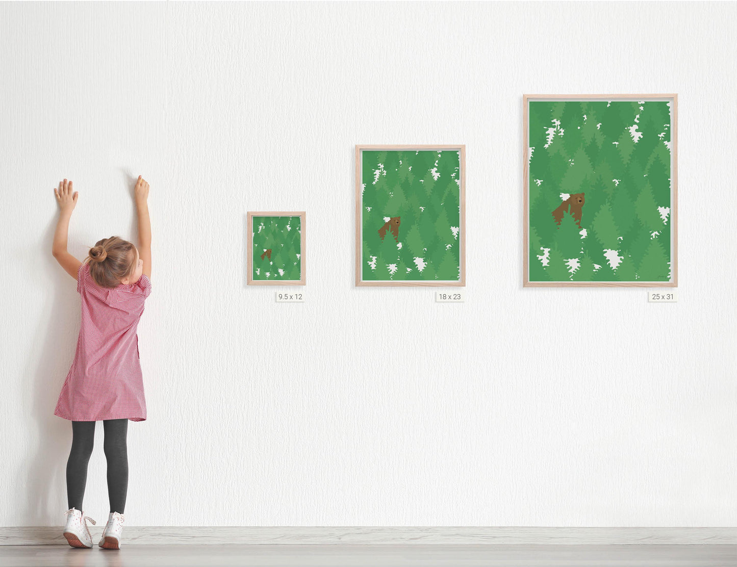 Bear in Forest Art Print - Unframed or Framed -250110