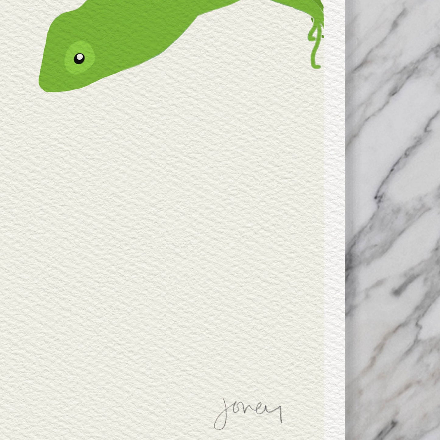 Green Gecko Modern Art Print - Unframed or Framed - 120927