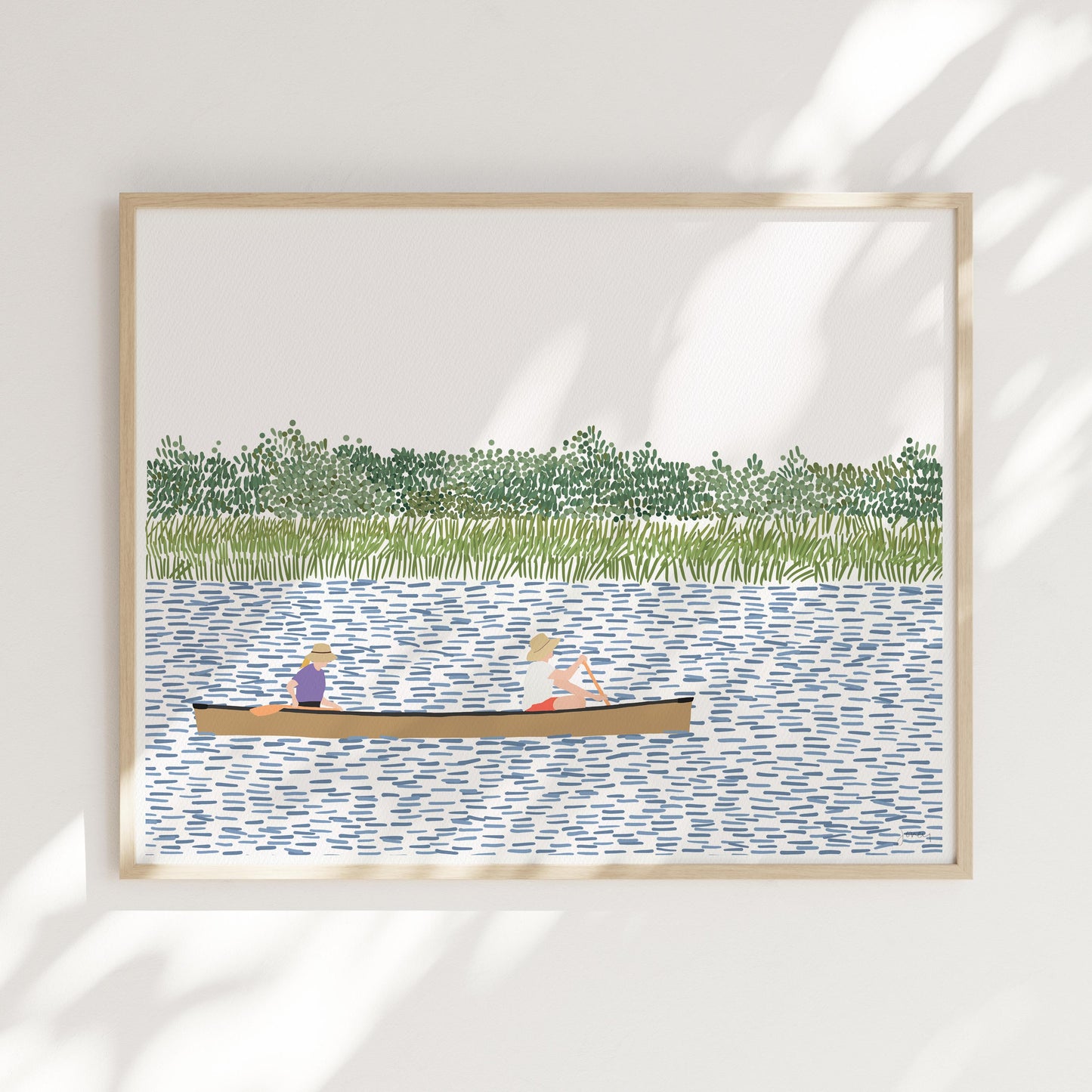 Canoeing Couple Art Print - Signed - 260615