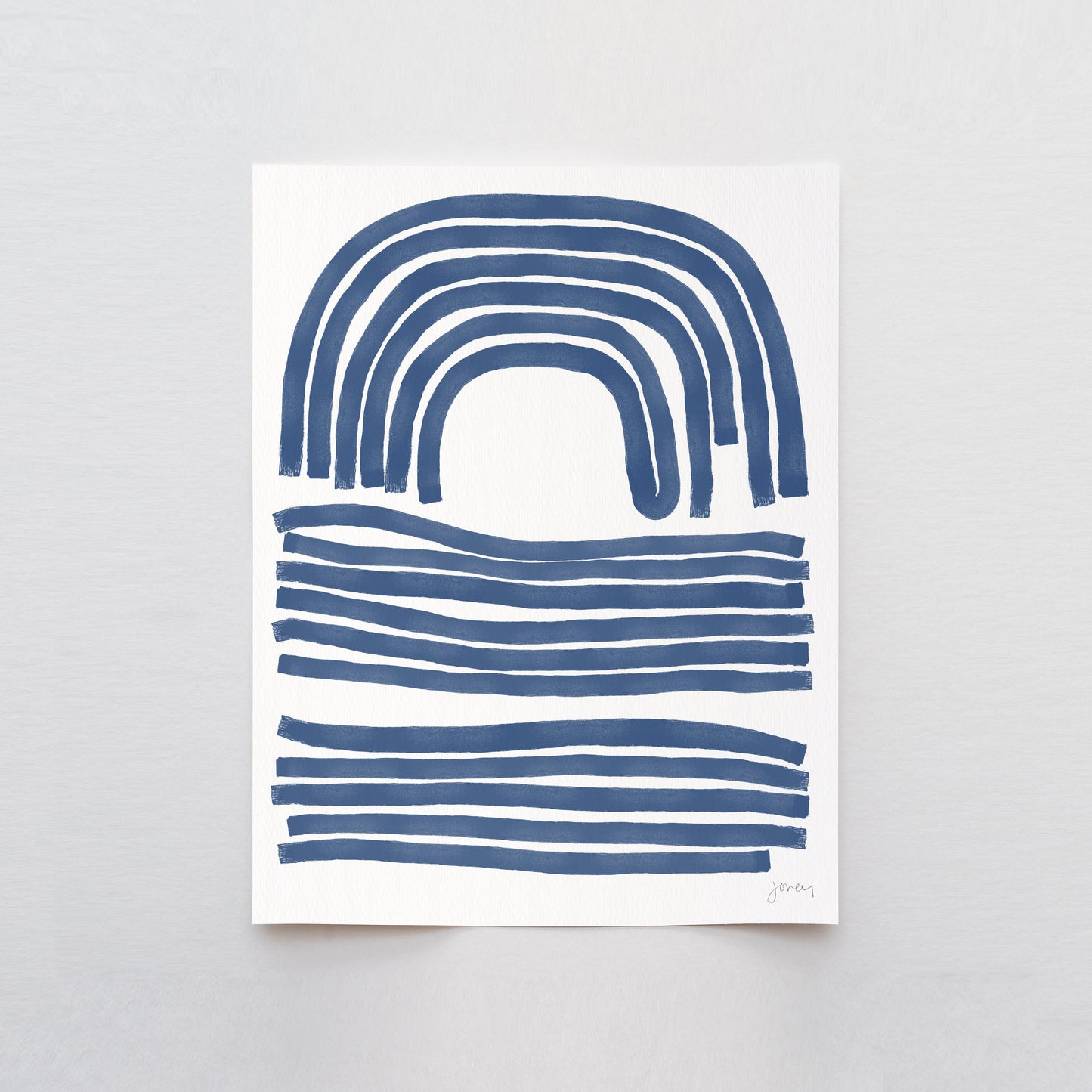 Blue Brushstrokes Art Print - Unframed or Framed - 181007