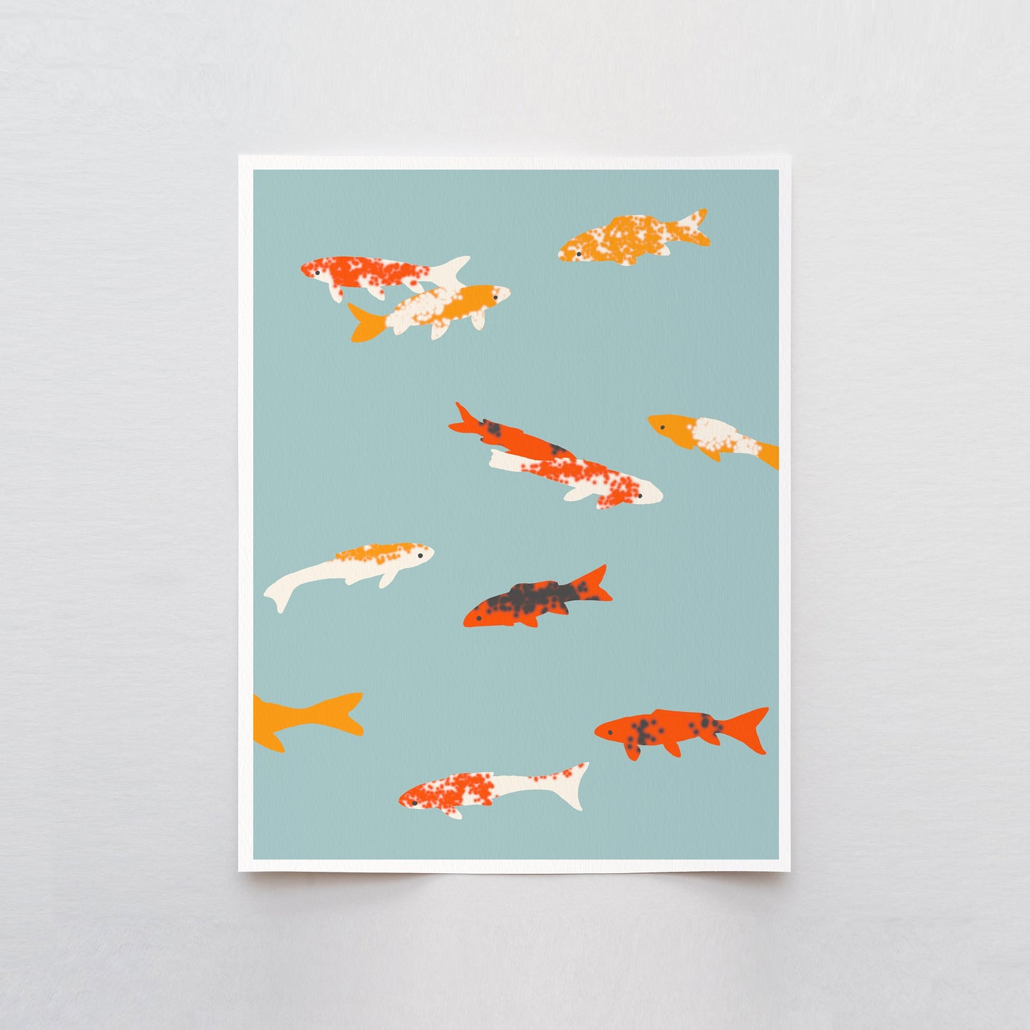 Swimming Koi Art Print - Unframed or Framed - 120111