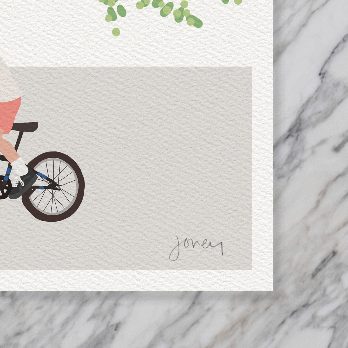 Boy Riding a Bike Art Print - Unframed or Framed - 230520