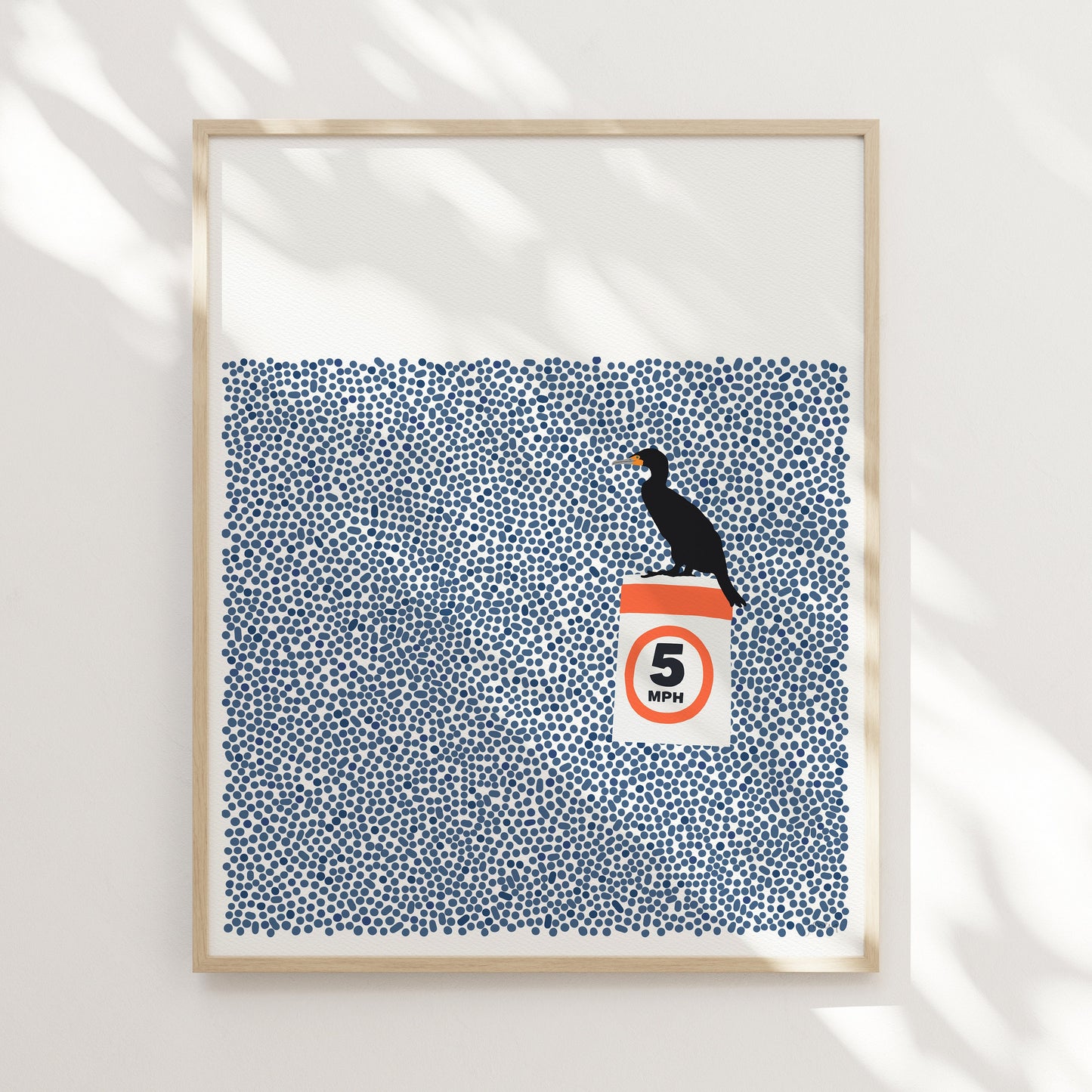 Cormorant on Buoy Art Print - Framed or Unframed - 140812