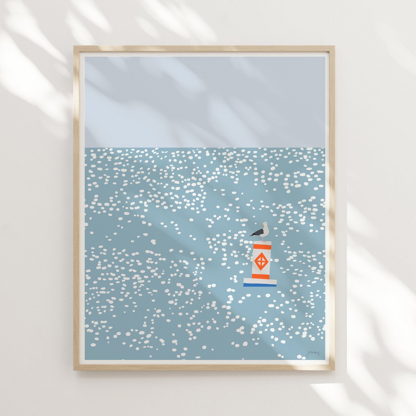 Seagull on Sparkling Water Art Print - Unframed or Framed - 230625